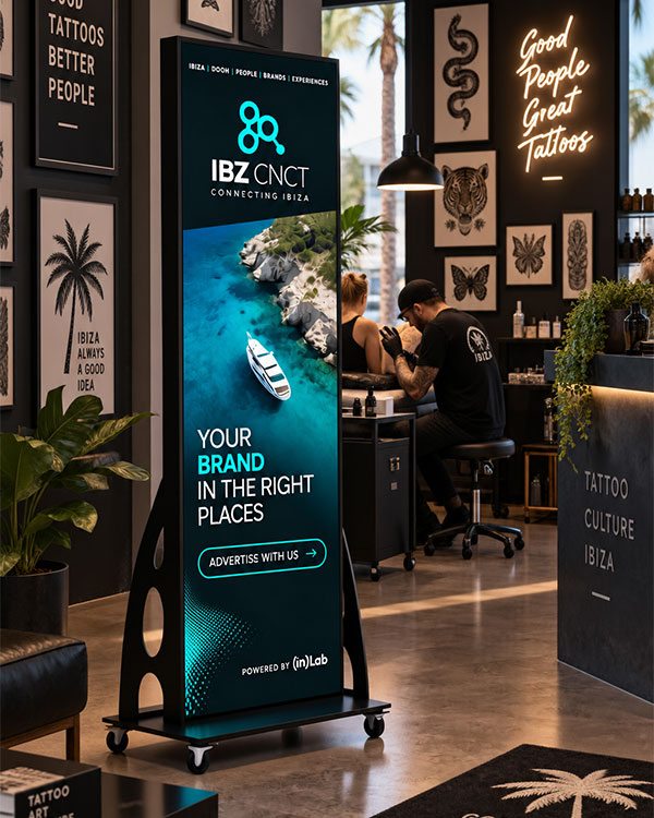 Cómo funciona la red de pantallas digitales IBZ CNCT: distribución de contenidos en el loop