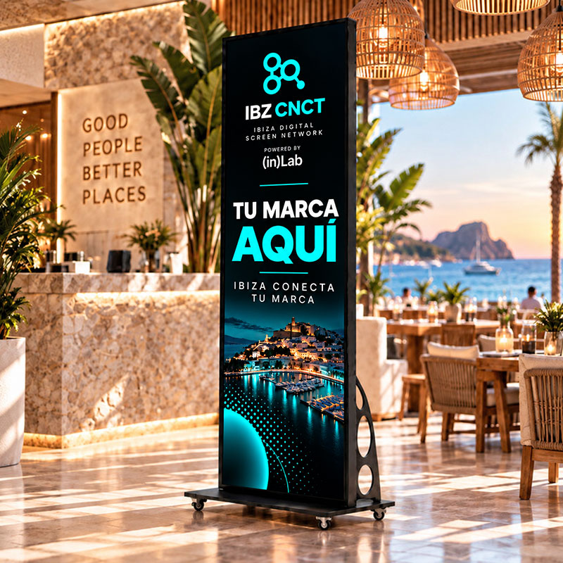 Displays en exclusiva para publicidad DOOH en Ibiza — IBZ CNCT