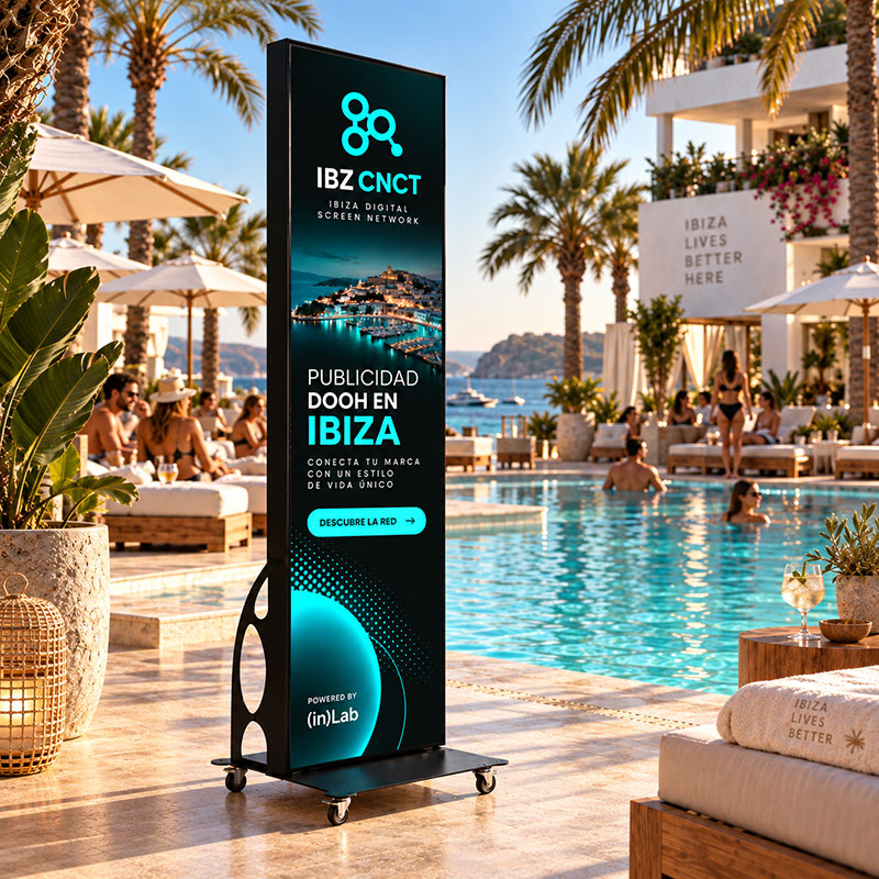 Alquiler de pantalla digital para un evento o instalación temporal en Ibiza — IBZ CNCT